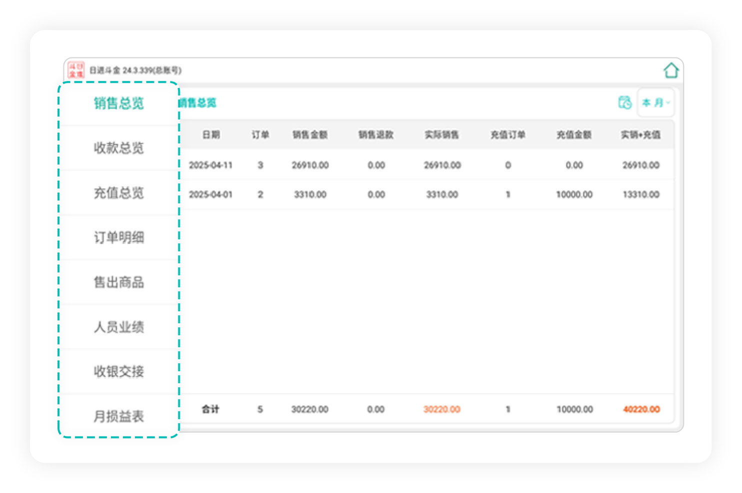 日进斗金收银系统